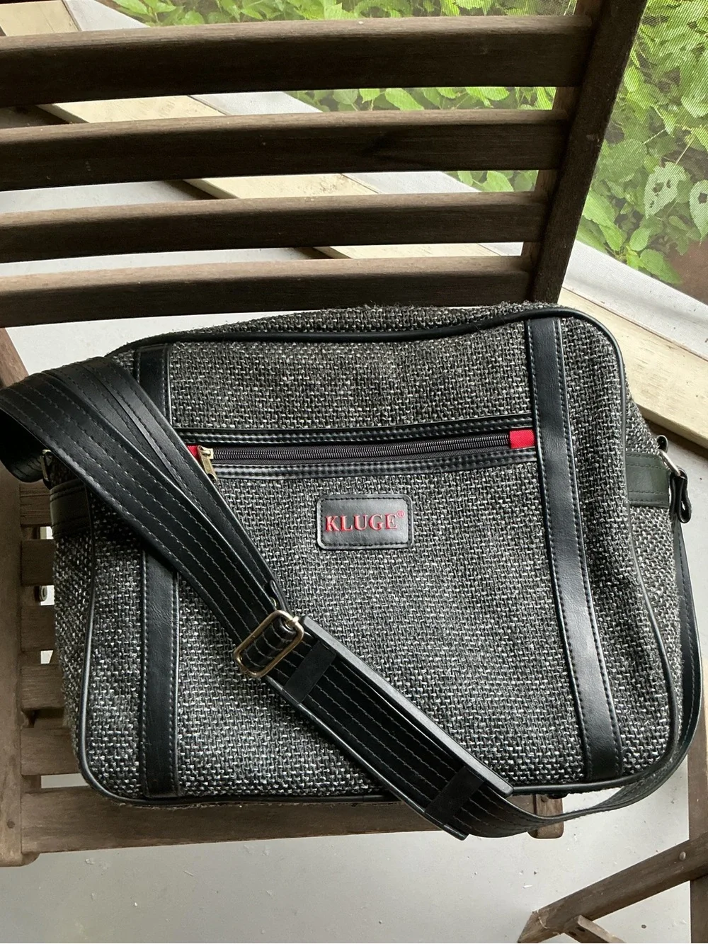 Vintage Kluge Tweed Weekender Travel Bag